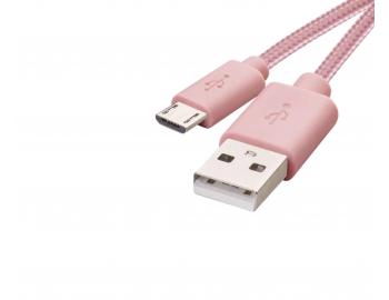 Rchlonabjac kbel Emos SM7006P, USB A - micro USB B, ruov - 1 m