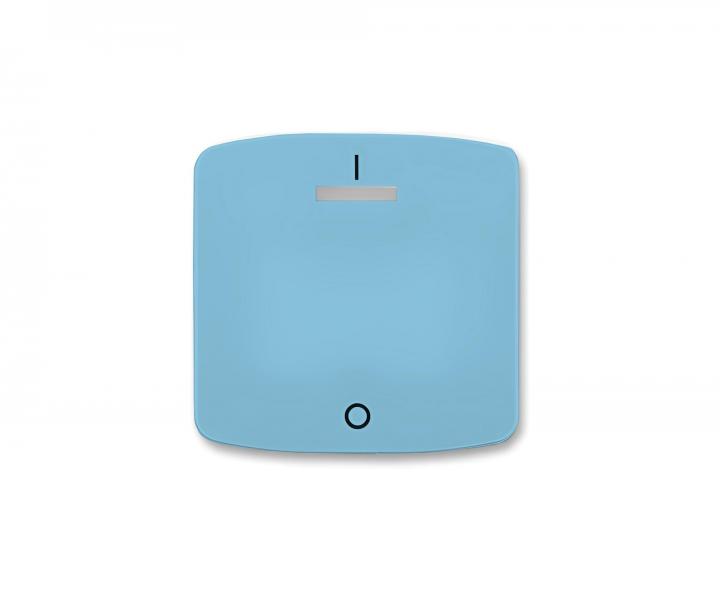 Kryt sp�na�a jednoduch� ABB Tango 3558A-A00933, s priezorom, s potla�ou - svetlo modr�