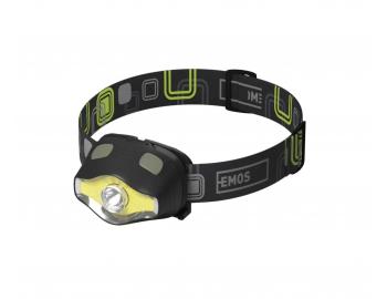COB LED + LED elovka Emos P3536, 220 lm, dosvit 100 m, 3x AAA