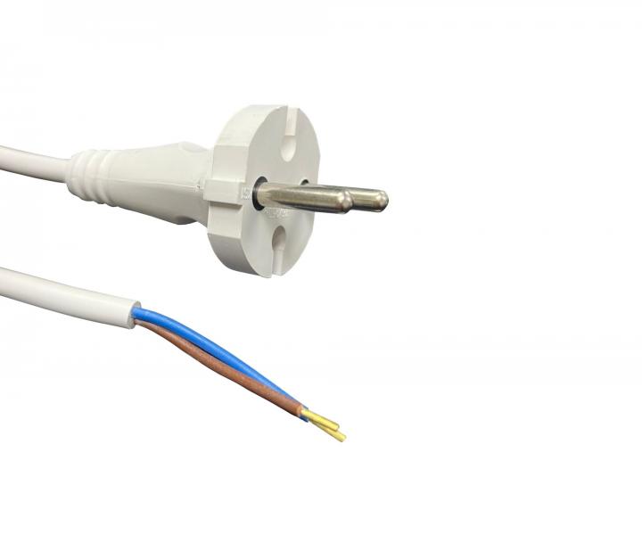 Flexo PVC nra 862101-3-53/5, 2x1, dutinky, rovn vidlica, biela - 5 m