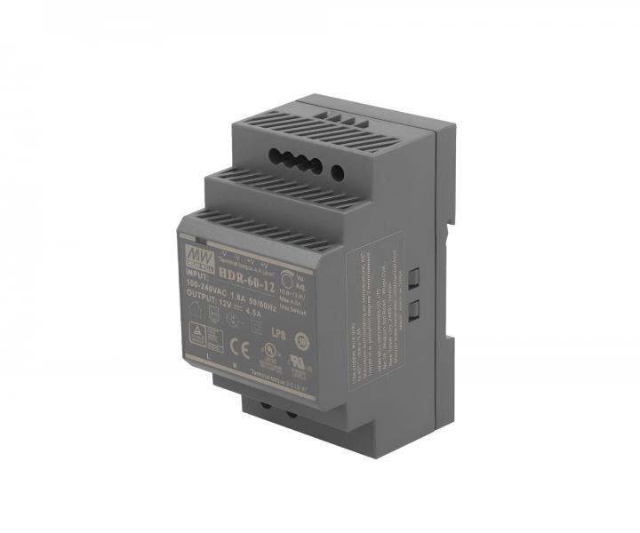 Spnan zdroj na DIN litu Mean Well HDR-60-12, 12V/DC, 4,5 A, 54 W