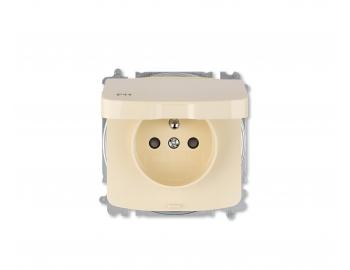 Z�suvka jednon�sobn� ABB Tango 6619A-A06997 C, IP44, ochrann� kol�k, clonky, v��ko - slonov� kos�