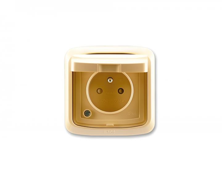 Z�suvka jednon�sobn� s clonkami, s v��kom ABB Tango 5518A-2999 D, IP44, 16 A, 250 V AC - b�ov�