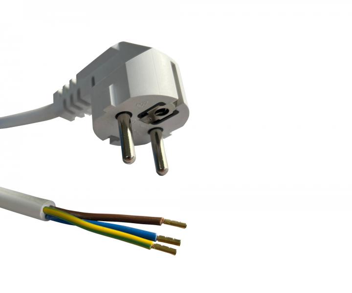 Flexo PVC nra 863157-3-54/2, 3Gx1,5, dutinky, uhlov vidlica, biela - 2 m