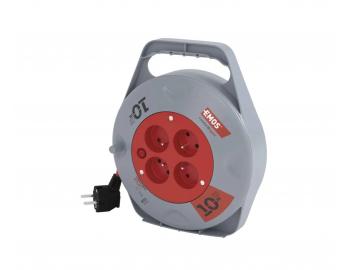 Predlovac kbel na bubne Emos P19410N, 4x zsuvka, 230 V, 1 mm2, erven - 10 m