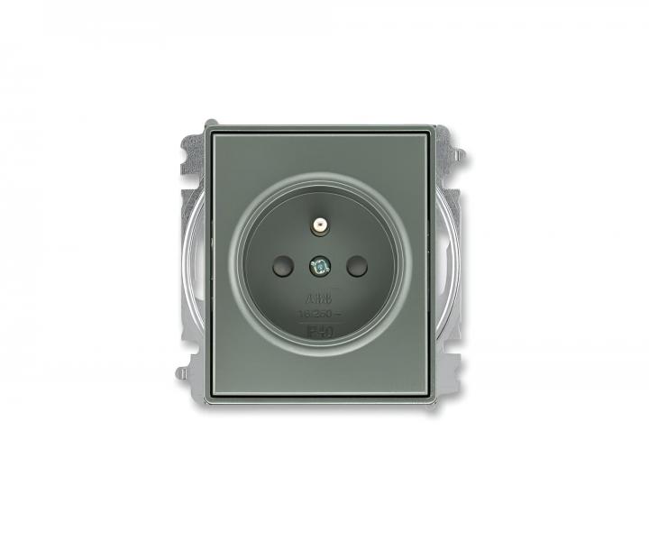 Zsuvka jednonsobn s ochrannm kolkom ABB Time 6619E-A06357 34, s clonami - antracitov