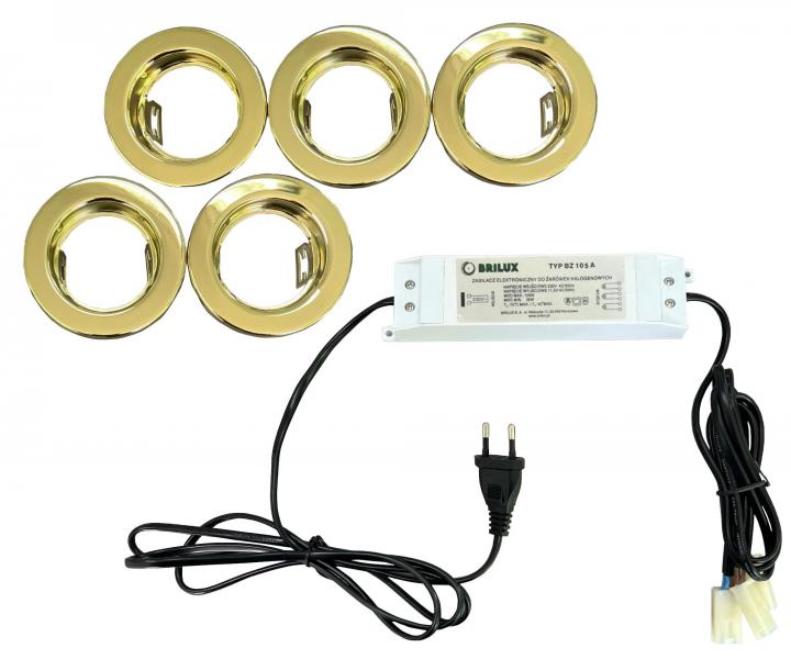 Sada halognovch lmp Brilux 4905-5, 20 W - mosadz