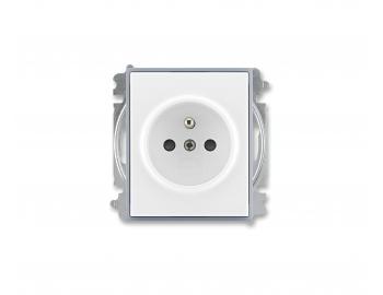 Zsuvka jednonsobn s ochrannm kolkom ABB Element 6619E-A06357 04, clonky (typ 6619) - biela/adov ed
