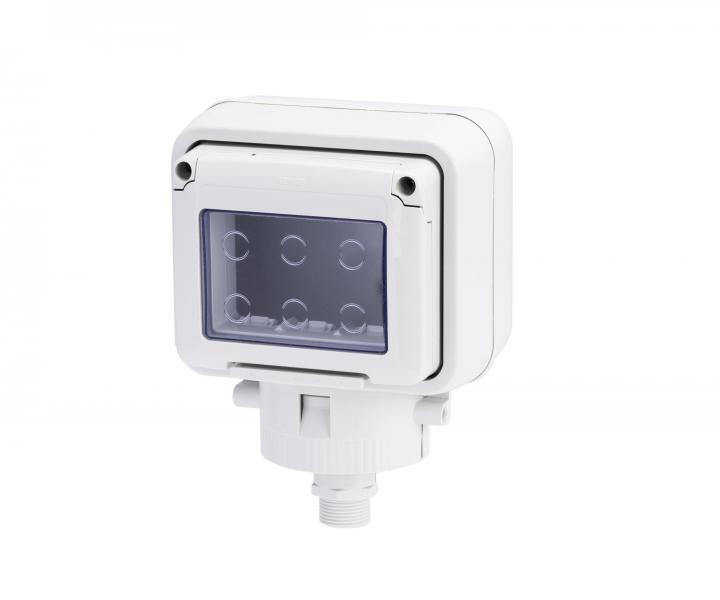 Vodotesn rozvodn puzdro na mont na hlavici stpu Gewiss GW27056, IP55, 3 moduly