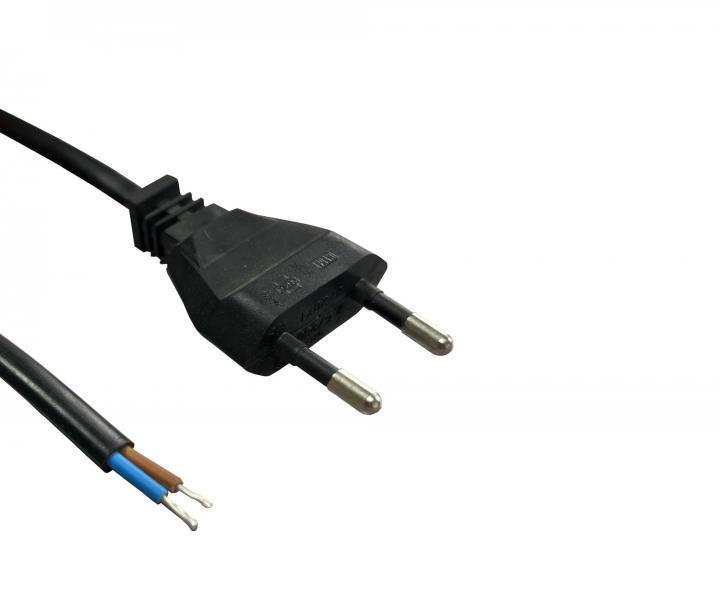 Flexo PVC nra 822051-1-1/2, 2x0,5, cn, rovn ploch vidlica, ierna - 2 m