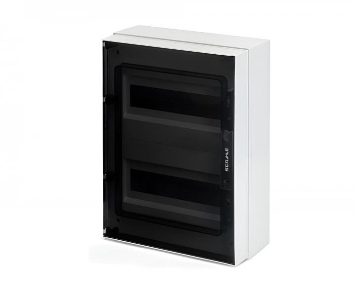 Rozvodnica na omietku Scame Ikona 679.2024.4, IP66, 24 modulov (2x12), 317x420x140 mm