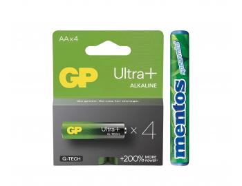 Alkalick batria GP Ultra Plus AA (LR6) - 4 ks + uvaky Mentos zadarmo
