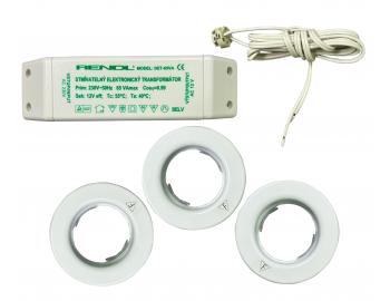 Sada vstavanch halognovch svietidiel Rendl SHP3205/2, G4, 220-240 V, 3x 20 W - biela