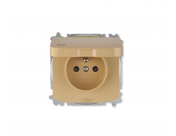 Z�suvka jednon�sobn� bez r�m�eka ABB Tango 6619A-A06997 D, IP44, ochrann� kol�k, clony, vie�ko - b�ov�