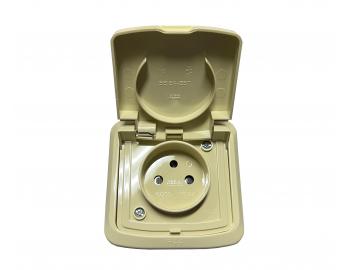 Z�suvka jednon�sobn� kompletn� ABB Tango 5518A-2999 C, IP44, s clonami - slonov� kos�