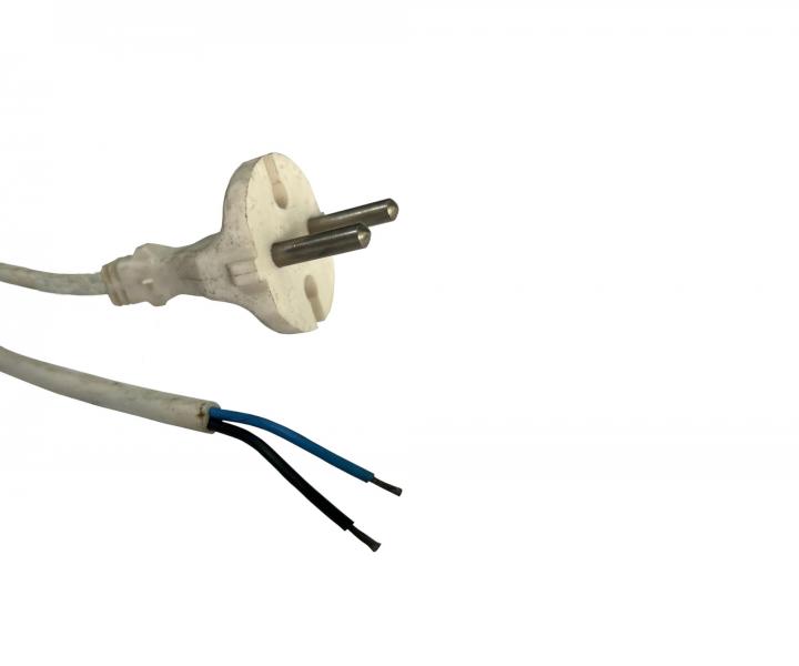 Flexo PVC nra 862071-3-1/2.10, 2x0,75, rovn vidlica, biela, 2,10 m - II. akos - zneisten