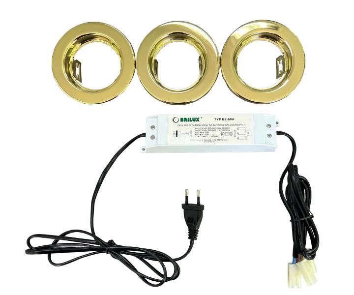 Sada halognovch lmp Brilux 4905-3, 20 W - mosadz
