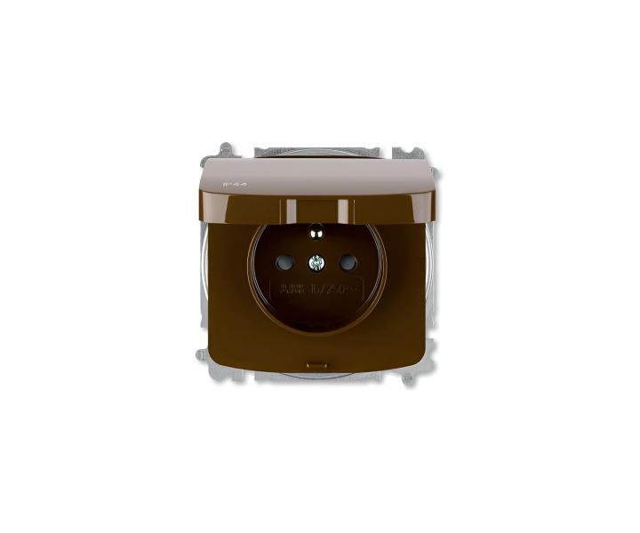 Z�suvka jednon�sobn� bez r�m�eka ABB Tango 6619A-A06997 H, IP44, ochrann� kol�k, clony, vie�ko - hned�