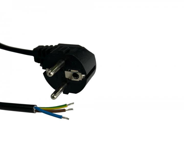 Flexo PVC nra 853077-1-2/2, 3Gx0,75, uhlov vidlica, ierna - 2 m