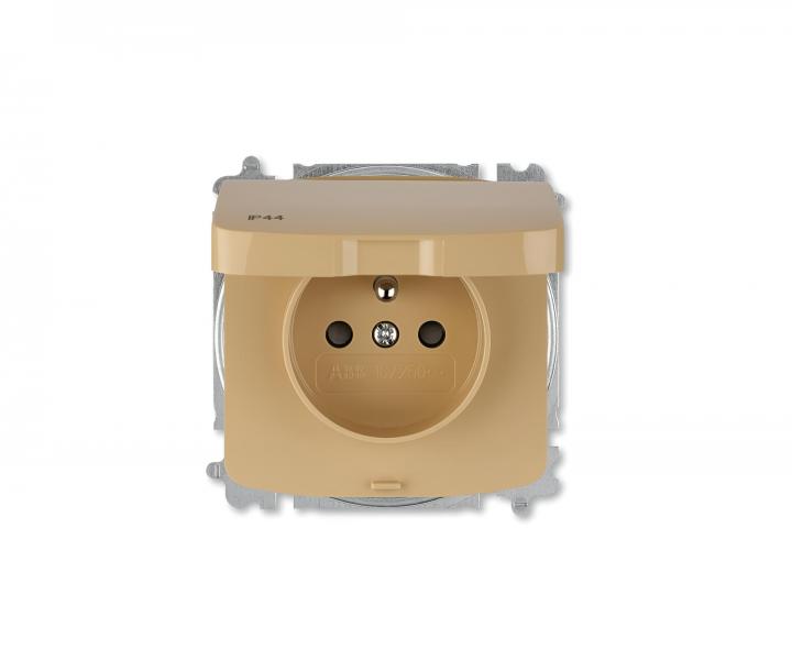 Z�suvka jednon�sobn� bez r�m�eka ABB Tango 6619A-A06997 D, IP44, ochrann� kol�k, clony, vie�ko - b�ov�