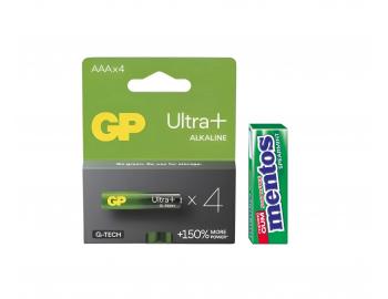 Alkalick batria GP Ultra Plus AAA (LR03) - 4 ks + uvaky Mentos zadarmo