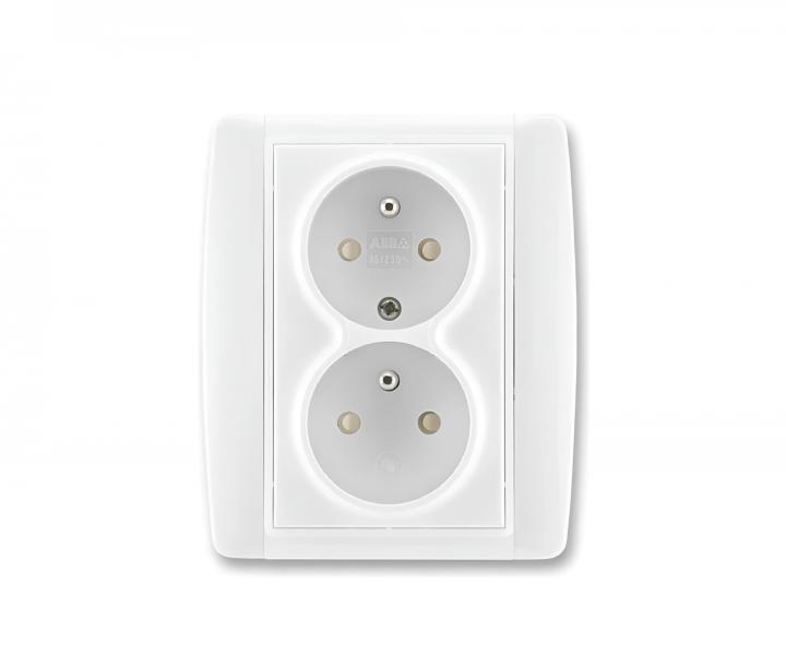 Z�suvka dvojit� ABB Element-Time 5512E-C02359 03, clony - biela