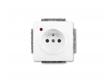 Z�suvka jednon�sobn� s prep�ovou ochranou ABB Swing 5598G-A02349 B1, optick� signaliz�cia - jasne biela