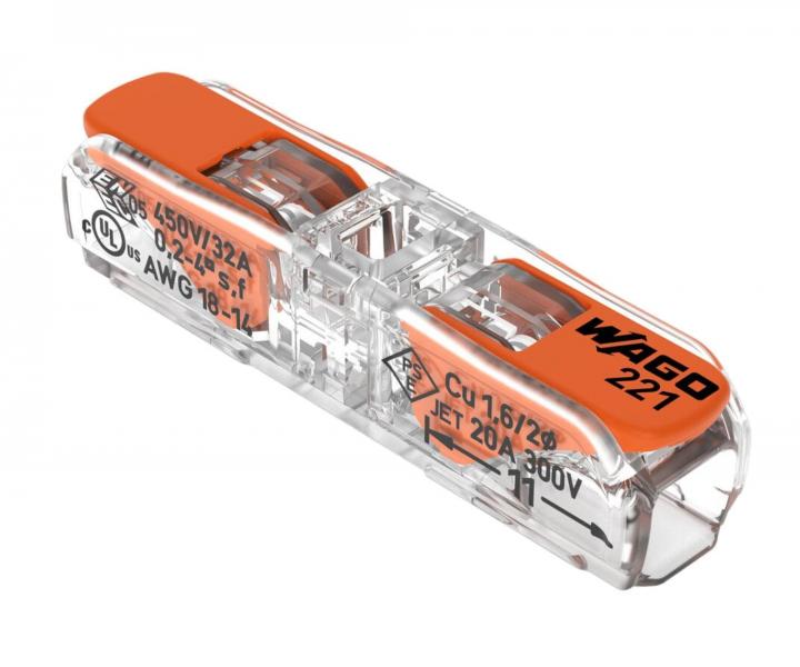 Svorka s pkou spojovacia inline Wago 221-2411 - 2x4 mm2