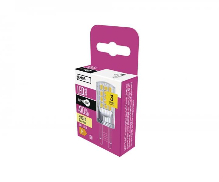 LED iarovka Emos Classic JC ZQ9544, G9, 4 W (40 W) - tepl biela