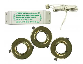 Sada vstavanch halognovch svietidiel Rendl SHP3216/Z, G4, 220-240 V, 3x 20 W - zlat