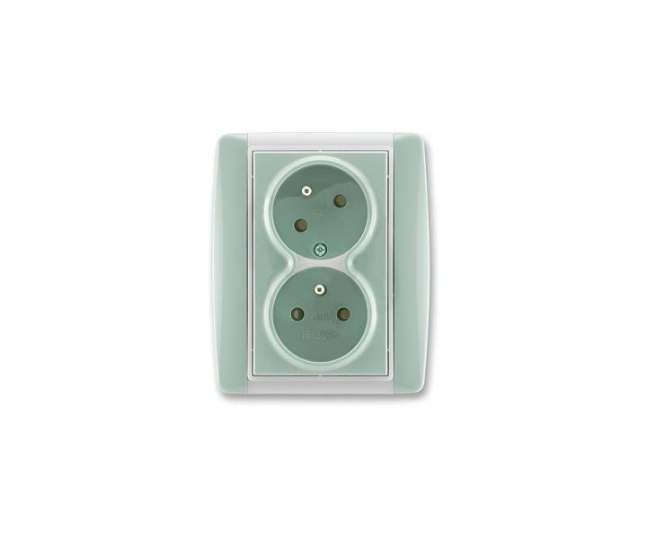 Z�suvka dvojit� ABB Element-Time 5513E-C02357 22, oto�en� - ag�ve/�adov� biela