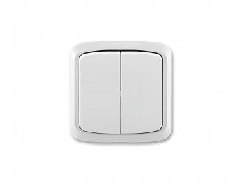 Prep�na� dvojit� kompletn� ABB Tango 3558A-05840 B, IP44, radenie 5 - biela