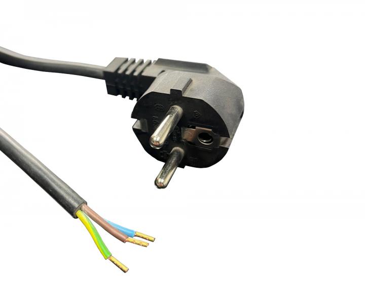 Flexo PVC nra 863077-1-53/3, 3x0,75, dutinky, uhlov vidlica, ierna - 3 m