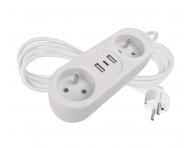 Predlovac kbel Emos P0211E, 2x zsuvka, 2x USB-A, 1x USB-C, biely, 1,4 m