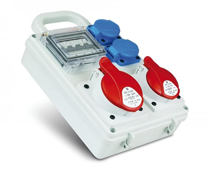 Z�suvkov� rozvodnica s dr�iakom SEZ ROS-I 1603 D, IP44, 1x3253, 1x1653, 2x230 V