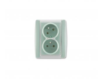 Z�suvka dvojit� ABB Element-Time 5513E-C02357 22, oto�en� - ag�ve/�adov� biela