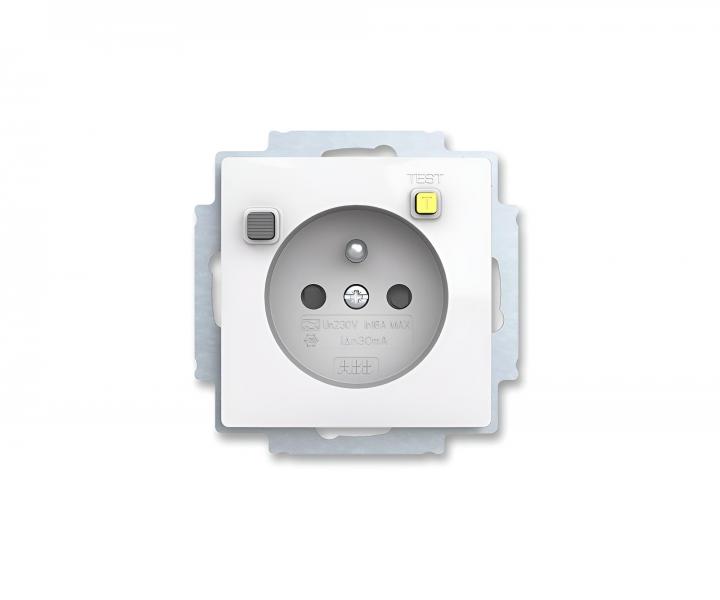 Z�suvka jednon�sobn� bezpe�nostn� ABB Zoni 5526T-A02369 500, pr�dov� chr�ni� FI-DOS - biela