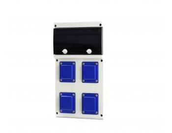 Zsuvkov rozvodnica s istiom Scame 632.2222-004, IP54, 4x zsuvka 230 V, isti 4xB16/1