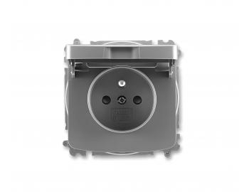 Z�suvka jednon�sobn� ABB Tango 5519A-A02397 S2, IP40, bez�roubov�, v��ko - dymov� �ed�