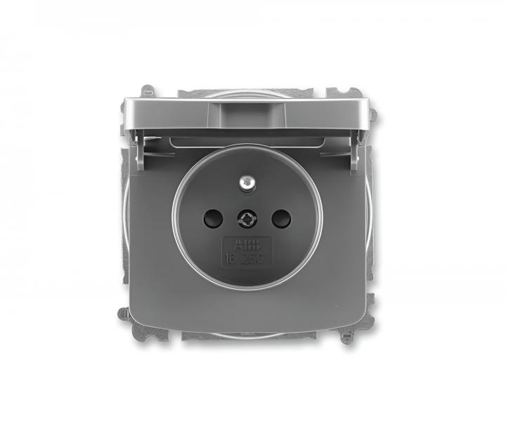 Z�suvka jednon�sobn� ABB Tango 5519A-A02397 S2, IP40, bez�roubov�, v��ko - dymov� �ed�