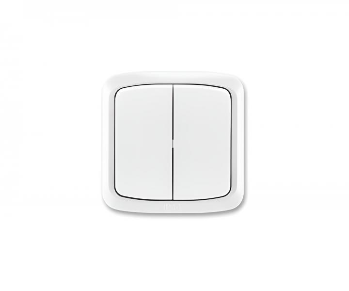 Prep�na� dvojit� kompletn� ABB Tango 3558A-52940 B, IP44, radenie 6+6 - biela