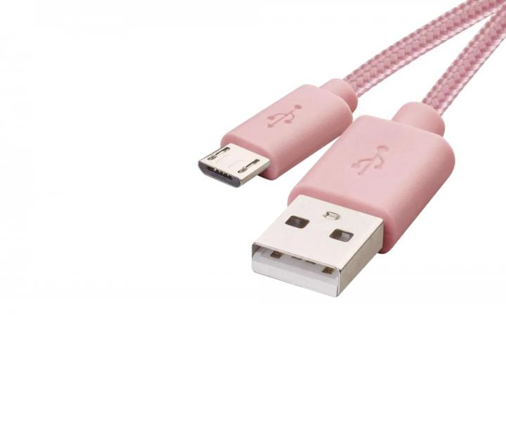 Rchlonabjac kbel Emos SM7006P, USB A - micro USB B, ruov - 1 m