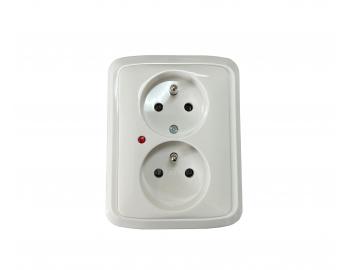 Z�suvka dvojit� s prep�ovou ochranou ABB Tango 5592A-A2349 B - biela