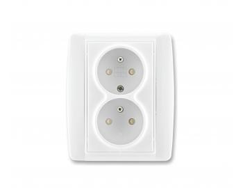 Z�suvka dvojit� ABB Element-Time 5512E-C02359 03, clony - biela