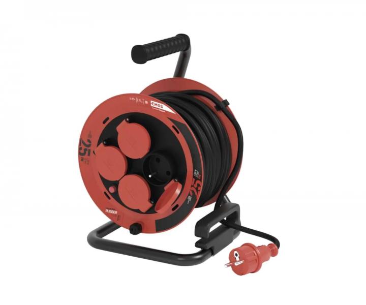 Predlovac kbel na bubne Emos P084256, 4x zsuvka, 230 V, 1 mm2 - 25 m