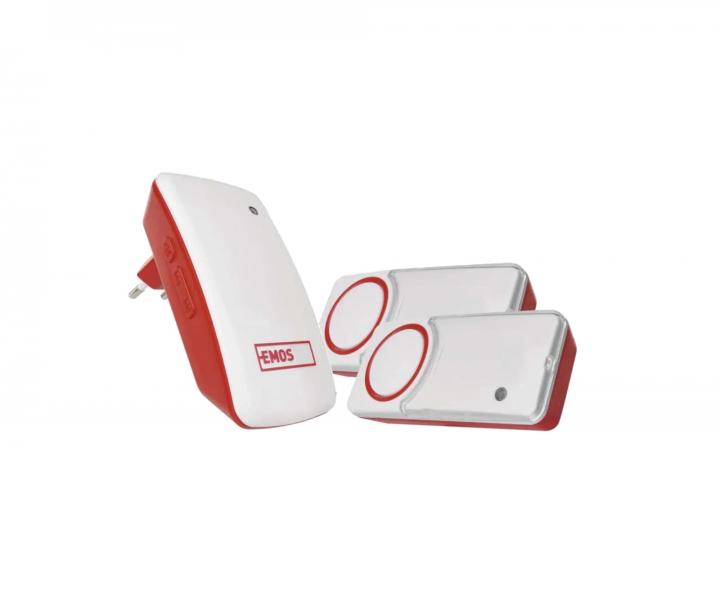 Bezbat�riov� domov� bezdr�tov� zvon�ek Emos P5750.2T do z�suvky so 2 tla�idlami, IP44