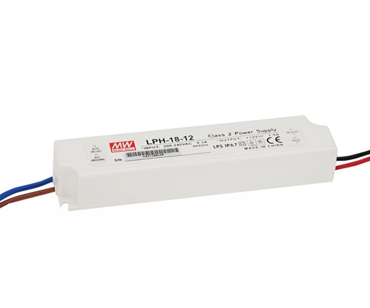 Nap�jac� zdroj pre LED Mean Well LPH-18-12, IP67, 18 W, 12 V DC