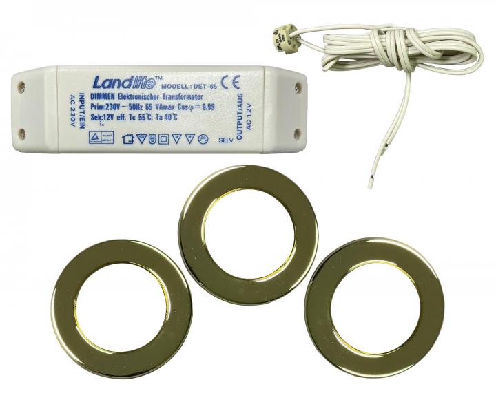 Sada vstavanch halognovch svietidiel Rendl SHP3205/Z, G4, 220-240 V, 3x 20 W - zlat