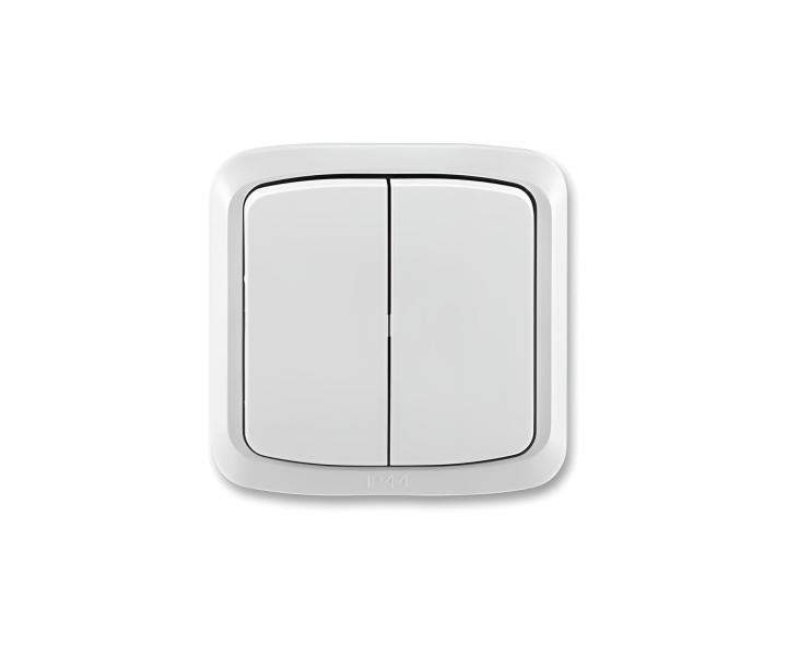 Prep�na� dvojit� kompletn� ABB Tango 3558A-05840 B, IP44, radenie 5 - biela