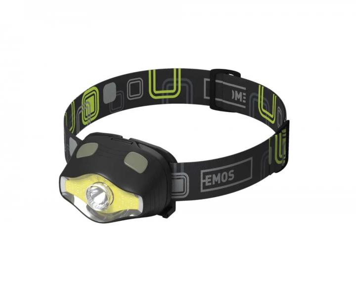 COB LED + LED elovka Emos P3536, 220 lm, dosvit 100 m, 3x AAA